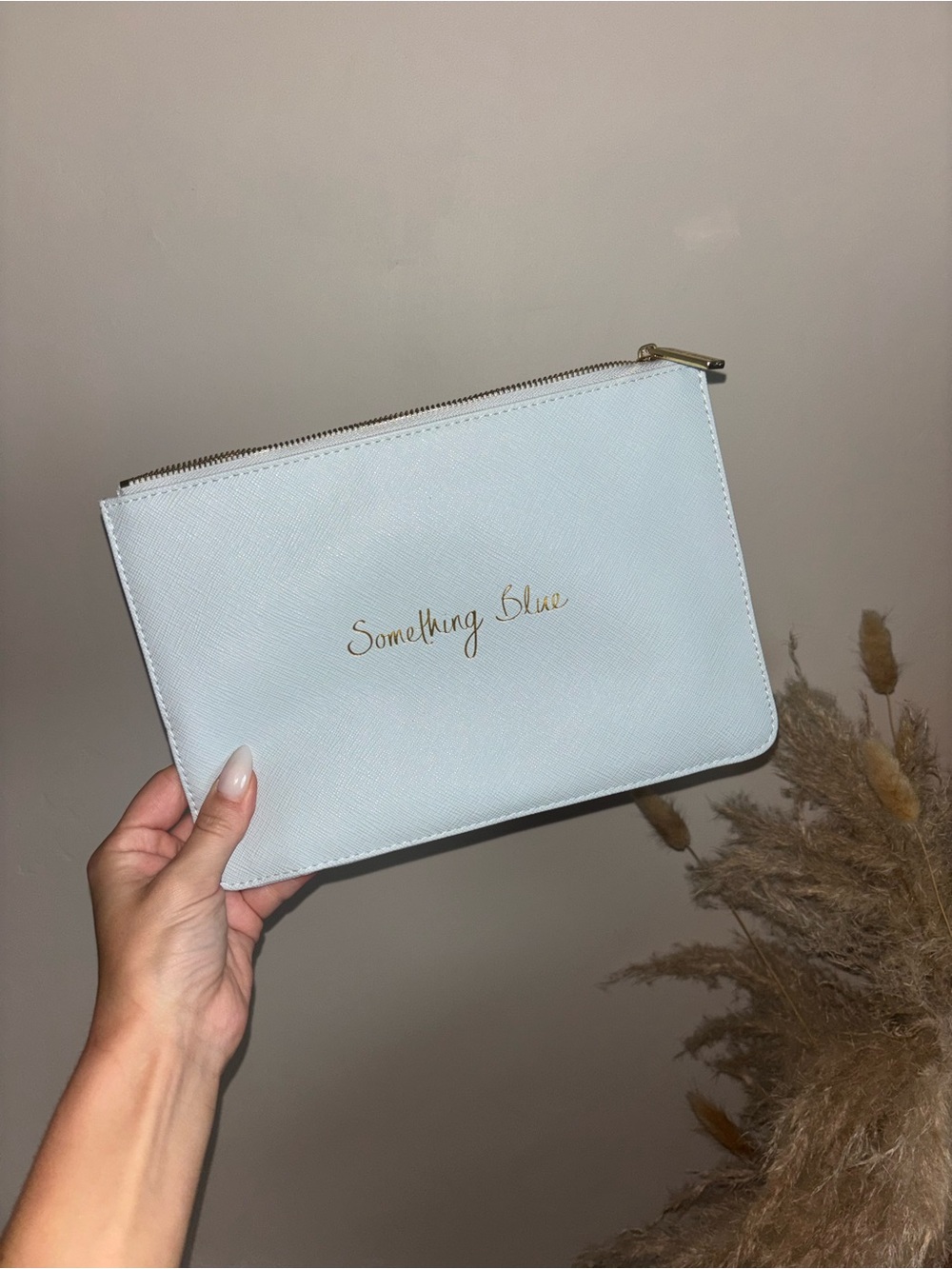“Something Blue” Light Blue Zip Pouch